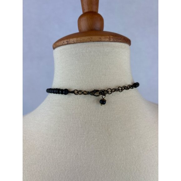 Handcrafted Beaded Necklace Horse Cameo Seed Bead Fringe Tassels - Picture 4 of 9